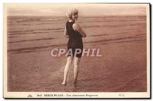 Cartes postales Femme Maillot de Bains Berck Plage Une charmante baigneuse