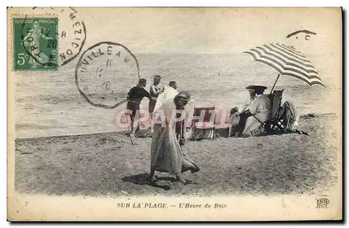 Ansichtskarte AK Femme Maillot de Bains Sur la plage L&#39heure du bain