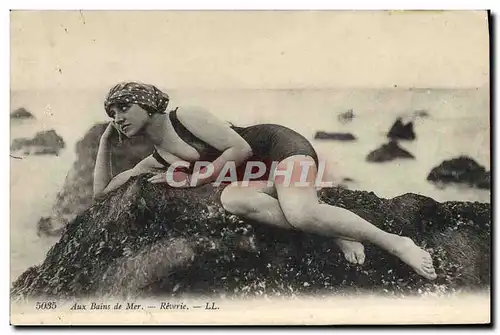 Cartes postales Femme Maillot de Bains Aux bains de mer Reverie