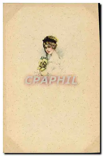 Cartes postales Fantaisie Illustrateur Femme Chien