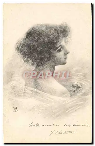 Cartes postales Fantaisie Illustrateur Vecchi Femme