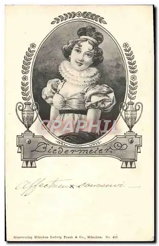 Cartes postales Fantaisie Illustrateur Femme Biedermeier