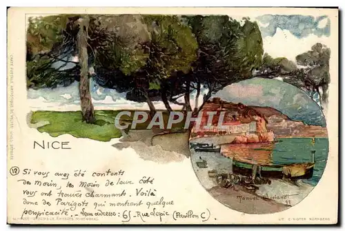 Cartes postales Fantaisie Illustrateur Nice Le port