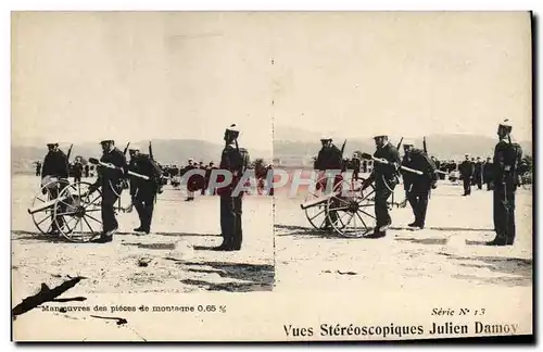 Cartes postales Militaria Manoeuvres des pieces de montagne