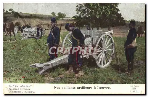 Cartes postales Militaria Nos vaillants artilleurs a l&#39oeuvre Canon