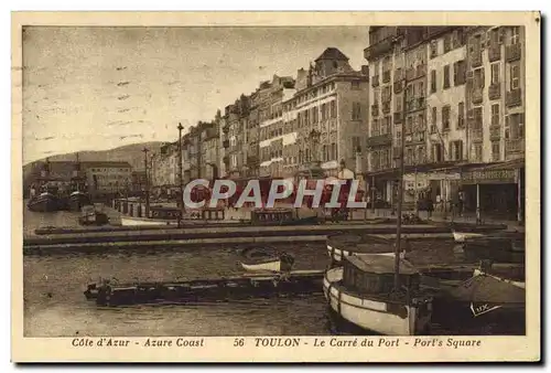 Ansichtskarte AK Cote D&#39Azur Toulon Le Carre Du Port Bateaux