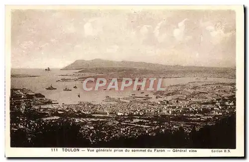 Cartes postales Toulon Vue Generale Prise Du Sommet Du Faron