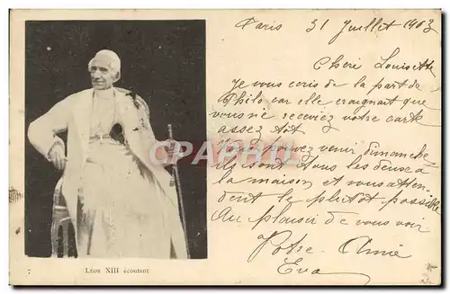 Cartes postales Pape Leon XIII ecoutant