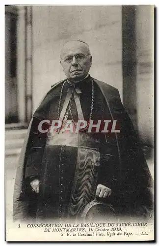 Cartes postales Consecration de la basilique du Sacre Coeur de Montmartre Paris SE le cardinal Vico legat du Pap