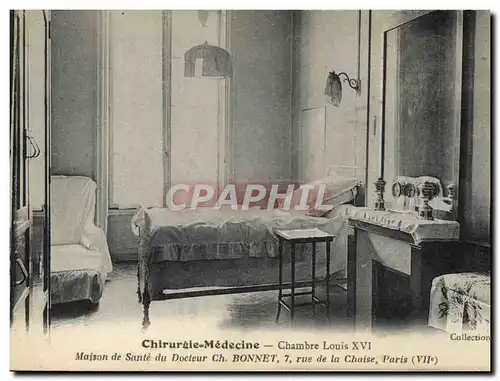 Ansichtskarte AK Chirurgie Medecine Chambre Louis XVI Maison de sante du Docteur Ch Bonnet Rue de la Chaise Paris