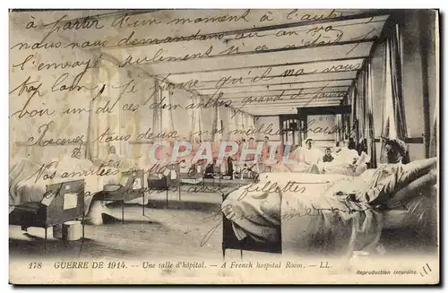 Cartes postales Une salle d&#39hopital Militaria