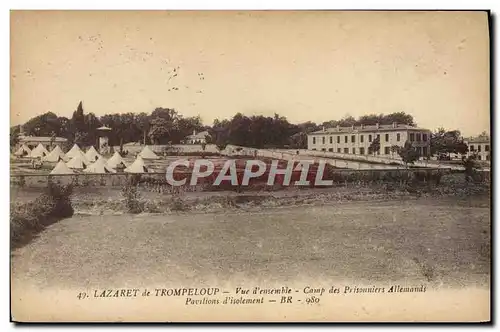 Cartes postales Lazaret de Trompeloup Vue d&#39ensemble Camp des prisonniers allemands Pavillons d&#39isolement