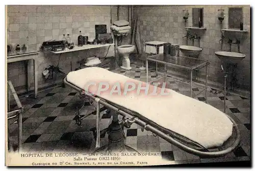 Cartes postales Hopital de l&#39Ecosse Une grande salle d&#39operation Salle Pasteur Clinique du Dr Ch Bonnet