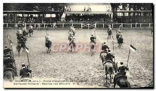 Cartes postales Cheval Hippisme Saumur Ecole d&#39application de cavalerie Carrousel militaire Reprise des offic