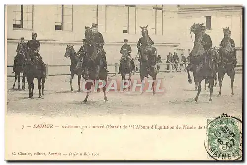 Cartes postales Cheval Hippisme Saumur Sauteurs en liberte