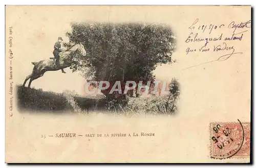 Cartes postales Cheval Hippisme Saumur Saut de la riviere a la ronde