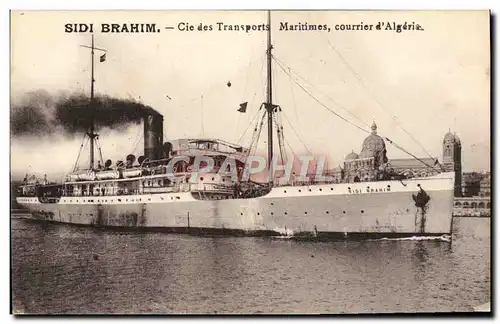 Ansichtskarte AK Bateau Paquebot Sidi Brahim Cie des Transports Maritimes courrier d&#39Algerie