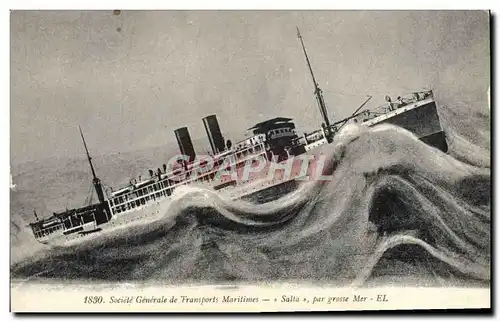 Ansichtskarte AK Bateau Paquebot Societe Generale des Transports Maritimes Salta par grosse mer