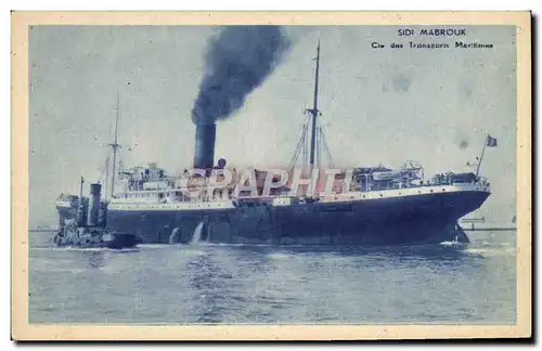 Cartes postales Bateau Paquebot Sidi Mabrouk Cie des Transports Maritimes