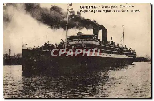 Cartes postales Bateau Paquebot poste rapide courrier d'Orient Sphinx Messageries Maritimes