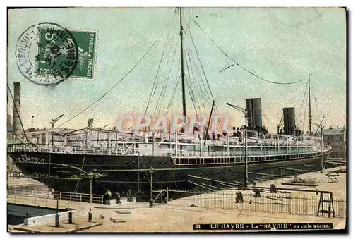 Cartes postales Bateau Paquebot Le Havre en cale seche Le Havre