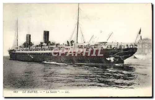 Ansichtskarte AK Bateau Paquebot Le Havre La Savoie