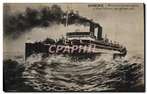 Cartes postales Bateau Paquebot poste rapide a deux helices Sphinx