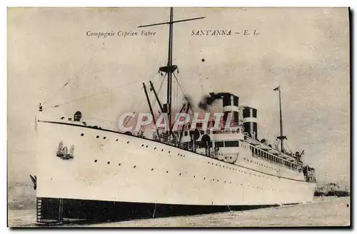 Cartes postales Bateau Paquebot Sant'Anna Compagnie Cyprien Frabre