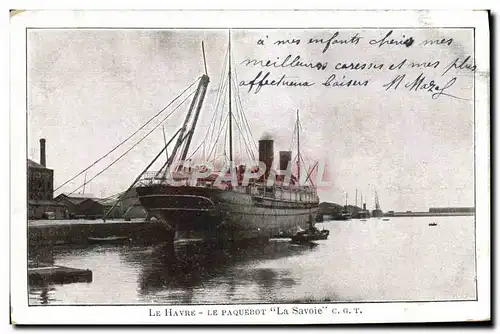 Ansichtskarte AK Bateau Paquebot Le Havre Le Transatlantique La Savoie