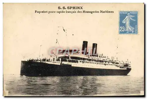 Cartes postales Bateau Paquebot SS Sphinx Paquebot poste rapide francais des Messageries Maritimes