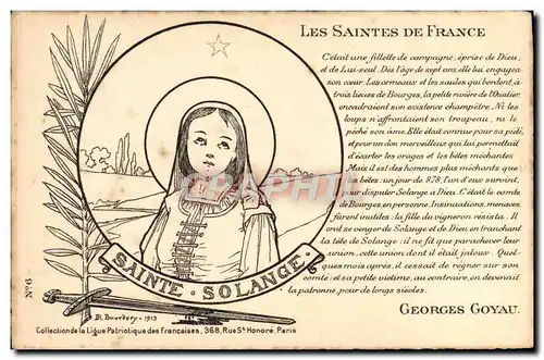 Cartes postales Prenom Les saintes de France Sainte Solange