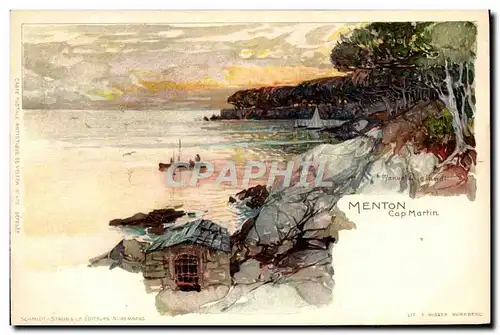 Cartes postales Illustrateur Menton Cap Martin