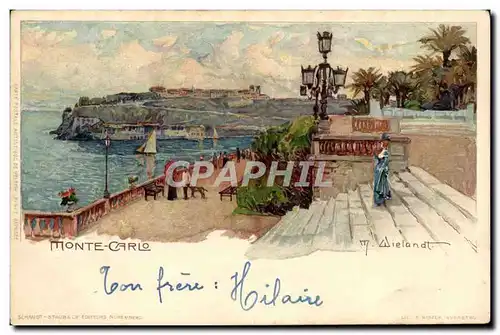 Cartes postales Illustrateur Monte Carlo Monaco