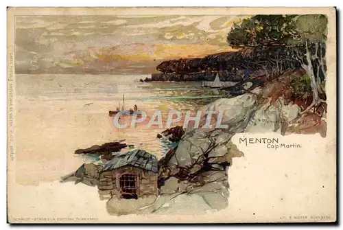 Cartes postales Illustrateur Menton Cap Martin