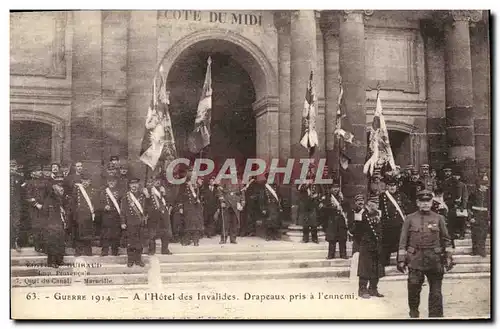 Cartes postales Militaria Hotel des Invalides Paris Drapeaux pris a l&#39ennemi