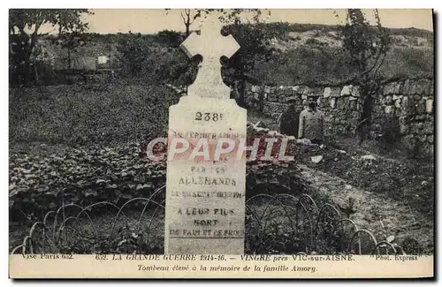 Cartes postales Militaria Vingre pres Vic sur Aisne Tombeau eleve a la memoire de la famille Amory