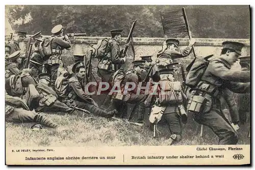 Cartes postales Militaria Infanterie anglaise abritee derriere le mur