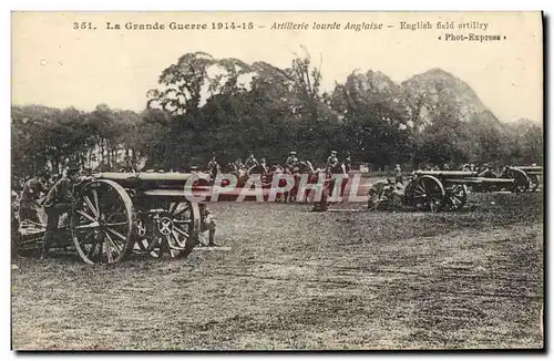 Cartes postales Militaria Artillerie lourde anglaise