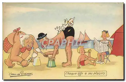 Cartes postales Fantaisie Illustrateur Jean de Preissac Chaque age a ses plaisirs