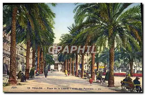 Cartes postales Toulon Place de la Liberte Allee des palmiers