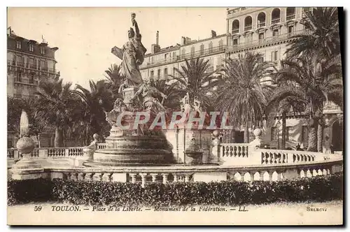 Cartes postales Toulon Place de la Liberte Monument de la Federation