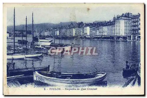 Cartes postales Toulon Perspective du Quai Cronstadt Bateaux