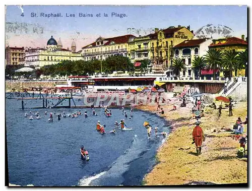 Cartes postales Saint Raphael Les bains et la plage