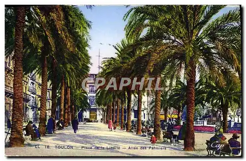 Cartes postales Toulon Place De La Liberte Allee Des palmiers