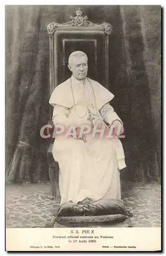 Cartes postales Pape SS Pie X Portrait officiel execute au Vatican