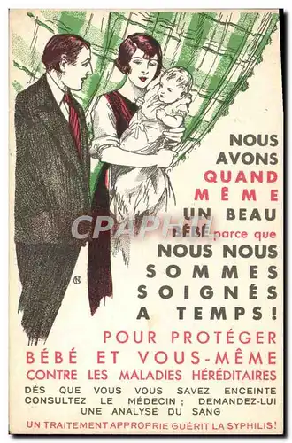 Cartes postales Bebe Maladies Hereditaires Syphilis