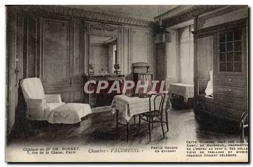 Ansichtskarte AK Chambre Vaudreuil Clinique du Dr Ch Bonnet Rue de la Chaise Paris