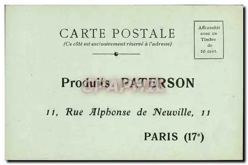 Carte Postale Produits Paterson Rue Alphonse de Neuville Paris 17eme