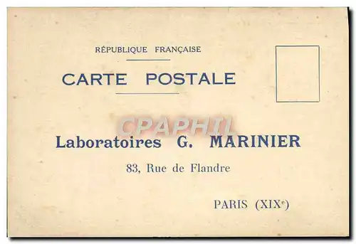 Carte Postale Laboratoires G Marinier rue de Flandre Paris 19eme Bi Citrol Marinier