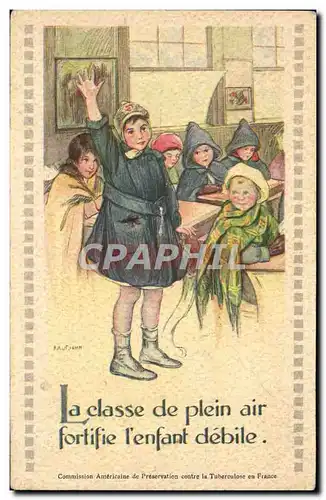 Cartes postales La classe de plein air fortifie l&#39enfant debile
